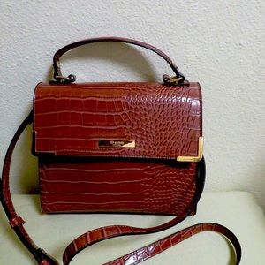 Dune London Brown Croc Embossed Handbag Crossbody with Change Purse